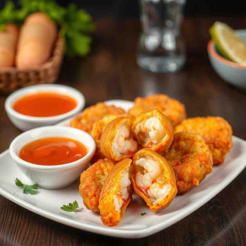 Crispy Brunei Shrimp Fritters - recipes for frying shrimp